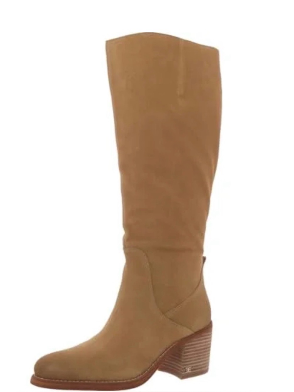 Sam Edelman Suede Knee-high Block Heel Boots NEW tan